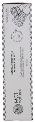 MCT natural Natürliche Zahnpasta mit Miswak für frischen Atem 75ml - Pflanzliche Zahnpflege, verstärkt mit Miswak-Extrakt - Vegan & ohne Tierversuche
