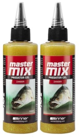 Tandem Baits Master Mix Predator Lockstoff-Gel für Raubfische, Barsch, Zander, Wels, Hecht, Effektives Angelzubehör-Set, Lockmittel für Spinnköder und Tote Angelköder, Fischlockstoff zum Angeln 100 ml