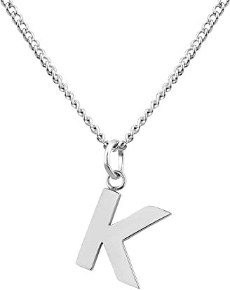 GD GOOD.designs Kette mit Buchstaben Anhänger K in Silber - 316L Edelstahl Halskette Damen - Silberne Partnerketten für Sie und Ihn