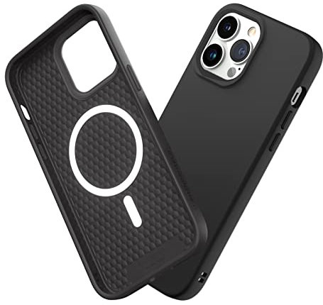 RhinoShield Case kompatibel mit [iPhone 13 Pro Max] | SolidSuit - MagSafe-kompatibel -Stoßdämpfende & schlanke Schutzhülle mit Premium Finish - 3.5 Meter Fallschutz - Klassik Schwarz
