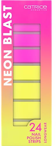 Catrice Neon Blast Nail Polish Strips, Nagelsticker, Nr. 010, Mehrfarbig, abdeckend, Einfach zu entfernen, hochpigmentiert, farbintensiv, Nanopartikel frei, 1er Pack (24pcs)