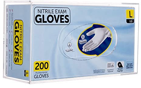 KOEMEHR Acryl Wandhalter für Einmalhandschuhe, Wandhalterung handschuhhalter Wand Handschuhspender für Einweghandschuhe aus Vinyl, Latex, Nitril, Transparent