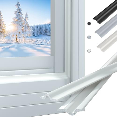 5m White T-Shape Window Draught Excluder,Self-Adhesive Weather Seal for Windows and Doors,Insect-Proof and Thermal Insulation Foam Tape with Strong Adhesive,Window Insulation Door Seal