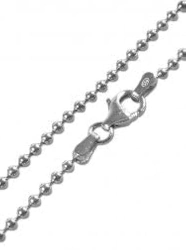 CC-Style - Kugelkette in 925 Sterling Silber - Halskette ohne Anhänger | Stärke: 1,2 mm - Länge: 38 cm