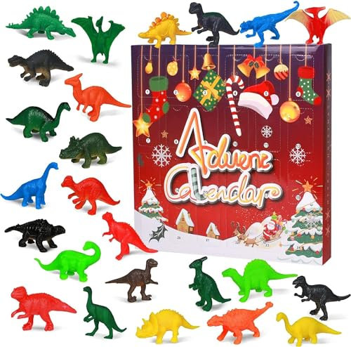 Adventskalender 2025 Kinder,Dinosaurier Spielzeug ab 3 4 5 6 7 8 Jahre Junge Adventskalender Dinosaurier Geschenk Junge 3-12 Jahre Weihnachtsgeschenke Weihnachtskalender Kinder