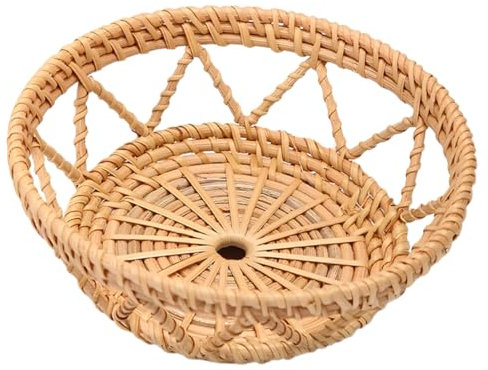 LIFKOME Canasta De Frutas Tejida De Ratan Natural Soporte De Alimentos Para Fiestas y Hogar Decoración Versátil Para Cocina y Sala De Estar