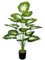 AIVORIUY Planta Artificial con Maceta Areca Palmera Grande Arbol Artificial Plastico Interior y Exterior Hogar Oficina Salon Dormitorio Balcón Moderno Decorativas (75cm Blanco Verde Palma)