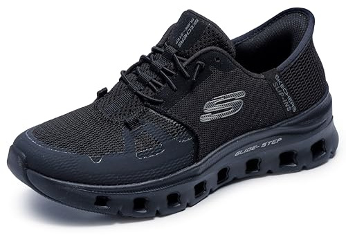 Skechers Glide-Step Pro-Cool Drift Slipper Schwarz | Sneaker, Taupe/Multi, Beige, Elastische Schnürsenkel, zusätzliche Schuhbänder, Damen, Schuhe