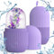 2 Stück Ice Roller, Eiswürfel Gesicht, Facial Eisroller, Silikon Eis Gesichtsroller, Ice Face Roller for Face, Eis Roller für Anti-Aging Falten Straffen Dunkle Ringe Reduzieren (Violett gestreift)