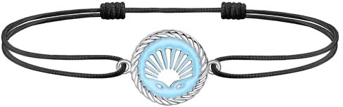 J.Endéar Fußkettchen Frauen Blau Muschel Silber 925 Schwarz Schnur Wasserdicht Maritim Surfer Fußkette Damen Mädchen Strand Schmuck Liebe Freundschaft Familie Geschenk