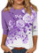 HOOUDO Same Day Angebote Sale Damen-T-Shirt mit modischem Blumendruck und dreiviertellangen Ärmeln Unterhemd Damen Weisse Bluse Damen Groesse 50 Bluse Mit Knopfleiste Damen Sale Angebote Bestellung