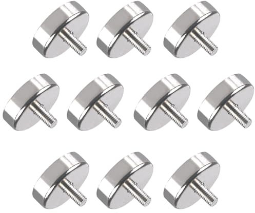 WIYETY 10 magneti al neodimio: magnete con filettatura, bullone filettato M5 da 25 mm con forza di trazione di 24 kg, piccoli magneti per viti occhiello o gancio, magneti rotondi al neodimio con