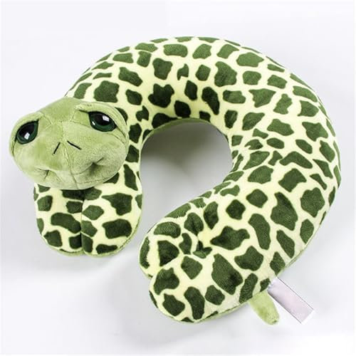 champracer Nackenkissen Tiere für Erwachsene, Reisekissen Tier Erwachsene, Reisekissen Tiere, Cartoon Tier U-FöRmiges Kissen, BüRo-Nickerchen-Kissen, Kreatives Autokissen Nackenkissen (Schildkröte)