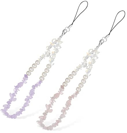 Artibetter 2 Pz catena perline di cristalli cordino per telefono con perline Accessori telefono tracolla per cellulari chain cinturino per ciondolo per telefono Accessorio del telefono perla