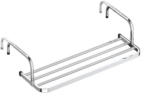 DLAZUM Tendedero de Ropa para barandillas de balcón, alféizar de Ventana, tendedero de Ropa de Acero Inoxidable, tendedero telescópico Ajustable, toallero para lavadero (80 cm)