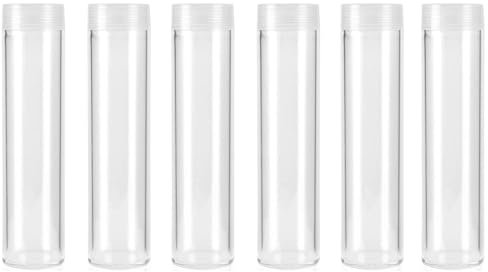 Vokenforu 20mm Coin Storage Tubes Clear Round Coin Tubes Plastic Coin Storage Tubes for Coins Collection, 6Pcs
