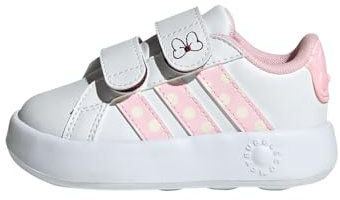 adidas X Disney Minnie Mouse Grand Court Shoes Kids, Scarpe Unisex-Bambini e Ragazzi, Ftwr Bianco Trasparente Rosa Gesso Bianco, 26 EU
