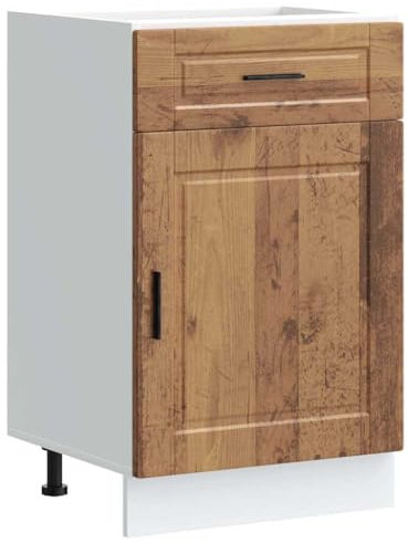 vidaXL kitchen base cabinet - porto old wood finish cupboard engineereed wood 50x46x81.5cm - ample storage adjustable feet