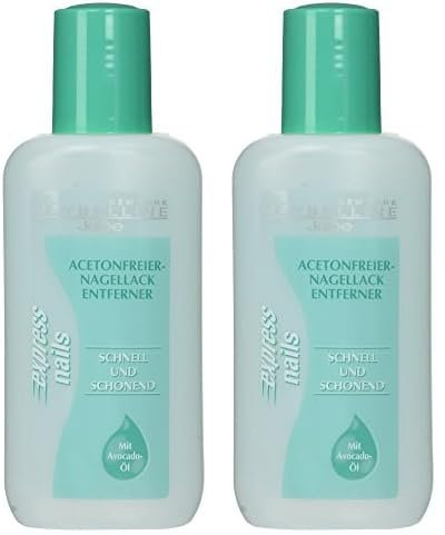 Maybelline Jade Nagellackentferner ohne Aceton, Pflegend, Express Nails, 125 ml (Packung mit 2)