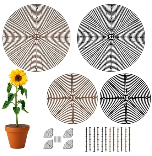 Cnwinu 4er-Set 30cm+52cm Blumentopfgitter,Pflanzenschutzgitter,Blumentopf Schutz vor Katzen,schützt die Pflanzeerde vor Tieren und Kindern,Gitter für Blumentöpfe