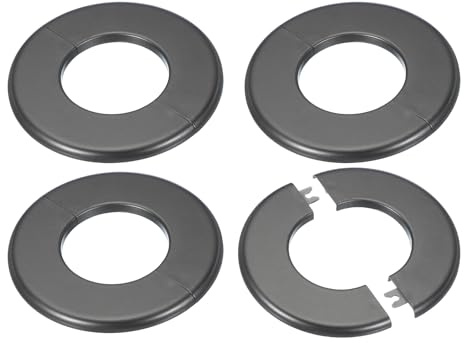 PATIKIL Cache Mitigeur Douche, 4pcs Écussons en ABS Garniture Robinet Douche Muraux pour 64mm, Décoration Rosace Robinet Coffrage Caches Tuyaux d'Eau Chauffage Plomberie Mural, Gris