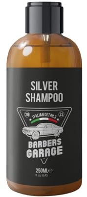 Barbers Garage - Silver Shampoo - Shampoo für kräftigen Bart und Haare - beseitigt gelb-orange Reflexe - spendet Feuchtigkeit und pflegt sanft ohne zu beschweren - mit Aloe Vera