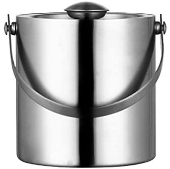 KTV Stainless Steel Ice Bucket 3L Liter Double Thermal Insulation Chilling Bucket Champagne/Rose Gold/Silver