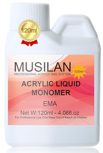 MUSILAN 120ml Acryl Liquid für Acrylic Nägel, EMA-Monomer Acrylflüssigkeit für Nägel-Superstarke Non-Yellowing Acrylflüssigkeit Nagelset für Nageldesign in Anfänger und Studio Qualität
