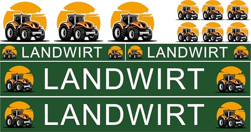 Landwirt Aufkleber Set 15 Stück Traktor Sticker Premiumfolie wetterfest selbstklebend Auto Boot Fahrrad Modellbau langlebig waschstraßenfest (Landwirt)