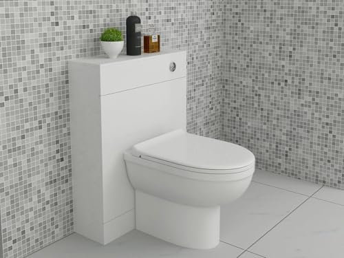 VeeBath Cloakroom WC Unit, Compact Square Toilet Furniture for Back-to-Wall Toilets, Moisture-Resistant, Concealed Cistern Housing, Ideal for Small Bathrooms and En-Suites Anthracite Grey 500x200mm