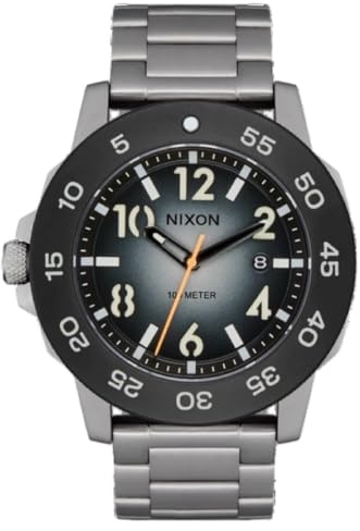 Nixon Smyth Armbanduhr für Herren in der Farbe Silber mit Armband aus Edelstahl Wasserdichtigkeit: 30 bar Gehäusedurchmesser: 49,5 mm A1414-5306-00