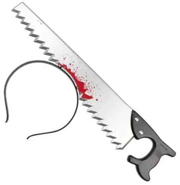 Zac's Alter Ego Halloween Bloody Saw Through Head Headband - Gothic Horror Prop - Fancy Dress Costume Accessory