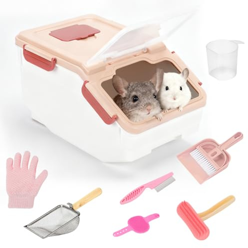 KAINUM Chinchilla Dust Bath Container Kit, Extra Large Plastic Bath House