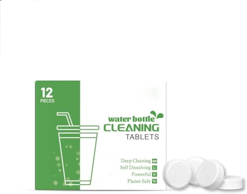 Water Bottle Cleaning Tablets,Individually Packed for All Stainless Steel, Plastics and Glass Drinking Containers,Tablets Removes Odor and Residue No Scrubbing