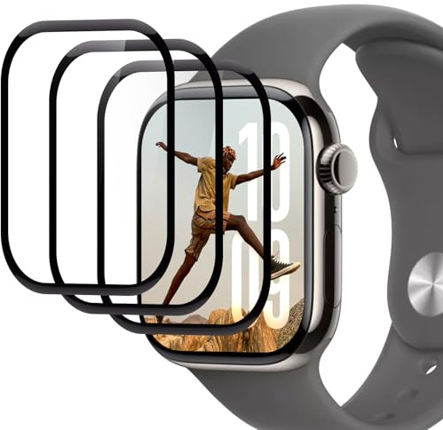 Joeyu (3 pièces) Protection d’écran pour Apple Watch Series 10/11 46mm, vitre, Dureté 9H, Anti-Éclats, Sans Bulles, Anti-Rayures, film verre trempé