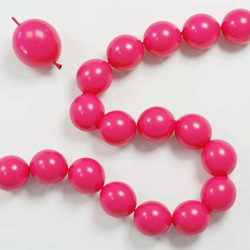 Globos de enlace rosa intenso, 60 globos de eslabones magenta oscuro de 6 pulgadas para hacer arco de corazón de pared, globo de cola de fucsia para cumpleaños, novia, baby shower, aniversario
