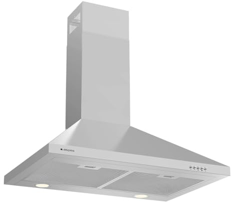Aspes Cappa aspirante piramidale 70 cm, in acciaio inox, ACPP700AIX. Potenza 623 m3/h, 3 velocità, 2 filtri, 69 dB, livello sonoro, controllo manuale, filtri adatti alla lavastoviglie