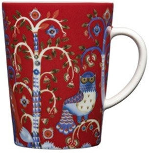 Iittala - Taika - Becher mit Henkel/Henkelbecher/Kaffeetasse - rot - Porzellan - 0,4l