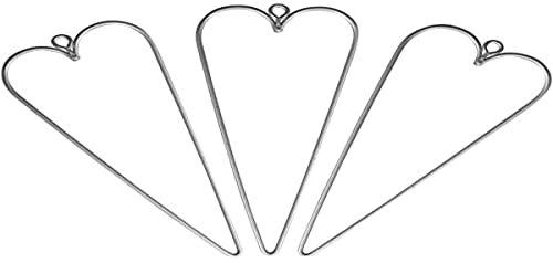 Rayher 24083000 Draht Herzen, 12 x 5 cm, 3 Stück, Herz aus Metalldraht, Drahtherz, Form zum Umwickeln, Basteln, Dekorieren