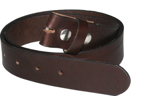 Harrys-Collection Damen Herren Druckknopfgürtel aus Bestem Vollrindleder, Bundweite:100, Farben:dunkelbraun