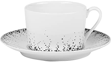 Table Passion - Tasses à thé et sa sous-tasse Boréalis gris 22 cl (lot de 6)