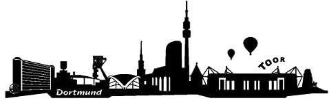 Skyline4u Wandtattoo Dortmund Skyline mehrere Größen 50 x 15cm schwarz
