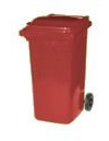 Wheelie Bin - Red - 240L (Normal household size)-Free Delivery to Mainland, England and Wales