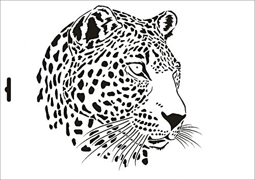 UMR-Design W-002 Leopard Wand/Textil Schablone Grösse A4