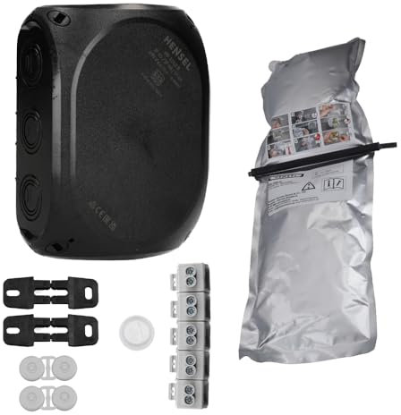 Hensel WP1010B Kabelabzweigkästen zum Vergießen IP68 2,5-10 qmm, 3phasig, 16 qmm 1phasig, 5polig, schwarz mit Klemme