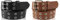 SCAMODA Nietengürtel im 2er Set mit Doppel-Lochnieten, Ösen und Dornschließe für Damen und Herren (Schwarz/Cognac - 110/BW95 - Br. 3,5cm)