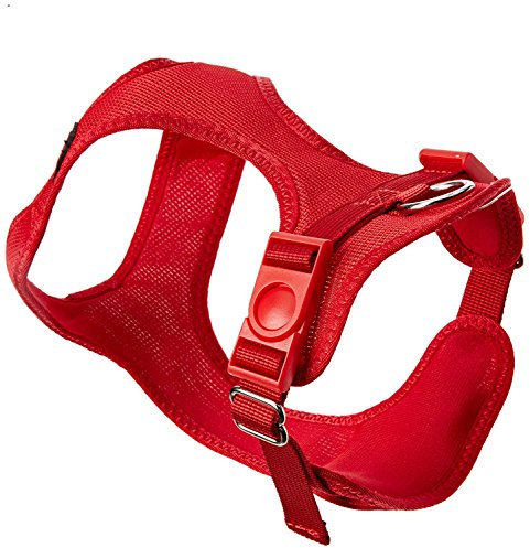 TRIXIE Comfort Soft Touren-Geschirr Größe S: Brustumfang 33–50 cm/20 mm in rot - gepolstertes Hundegeschirr zum Joggen mit stufenlos verstellbaren Bauchgurt für kleine Hunde, 16273