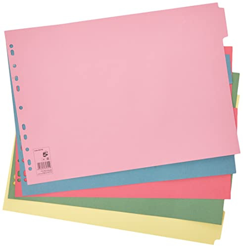 5 Star office 938758 A3 Subject Dividers Manilla Card - Multi-Colour