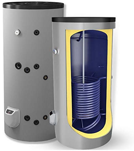 Kombispeicher kombinierter Warmwasserspeicher Standspeicher Boiler mit 1 Wärmetauscher in der Größe 150 L Liter und 3 kW Elektroheizstab