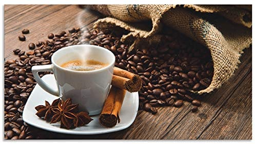 ARTland Spritzschutz Küchenrückwand aus Alu für Küche Herd Spüle 110x60 cm (BxH) mit Motiv Getränke Kaffee Coffee Cafe Bistro Kaffeebohnen Dunkel S6BQ